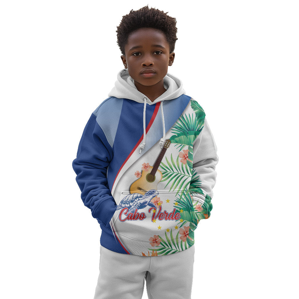 Cavaquinho Cabo Verde Kid Hoodie Cape Verdean Instrument Tropical Sea Turtle