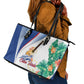Cavaquinho Cabo Verde Leather Tote Bag Cape Verdean Instrument Tropical Sea Turtle