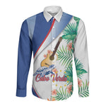 Cavaquinho Cabo Verde Long Sleeve Button Shirt Cape Verdean Instrument Tropical Sea Turtle