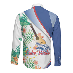 Cavaquinho Cabo Verde Long Sleeve Button Shirt Cape Verdean Instrument Tropical Sea Turtle