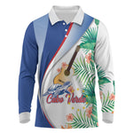 Cavaquinho Cabo Verde Long Sleeve Polo Shirt Cape Verdean Instrument Tropical Sea Turtle