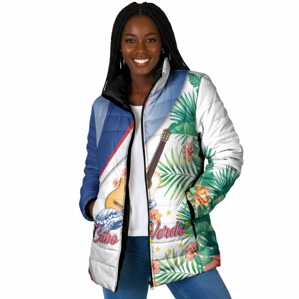 Cavaquinho Cabo Verde Padded Jacket Cape Verdean Instrument Tropical Sea Turtle