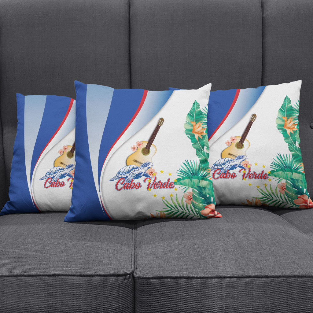 Cavaquinho Cabo Verde Pillow Cover Cape Verdean Instrument Tropical Sea Turtle