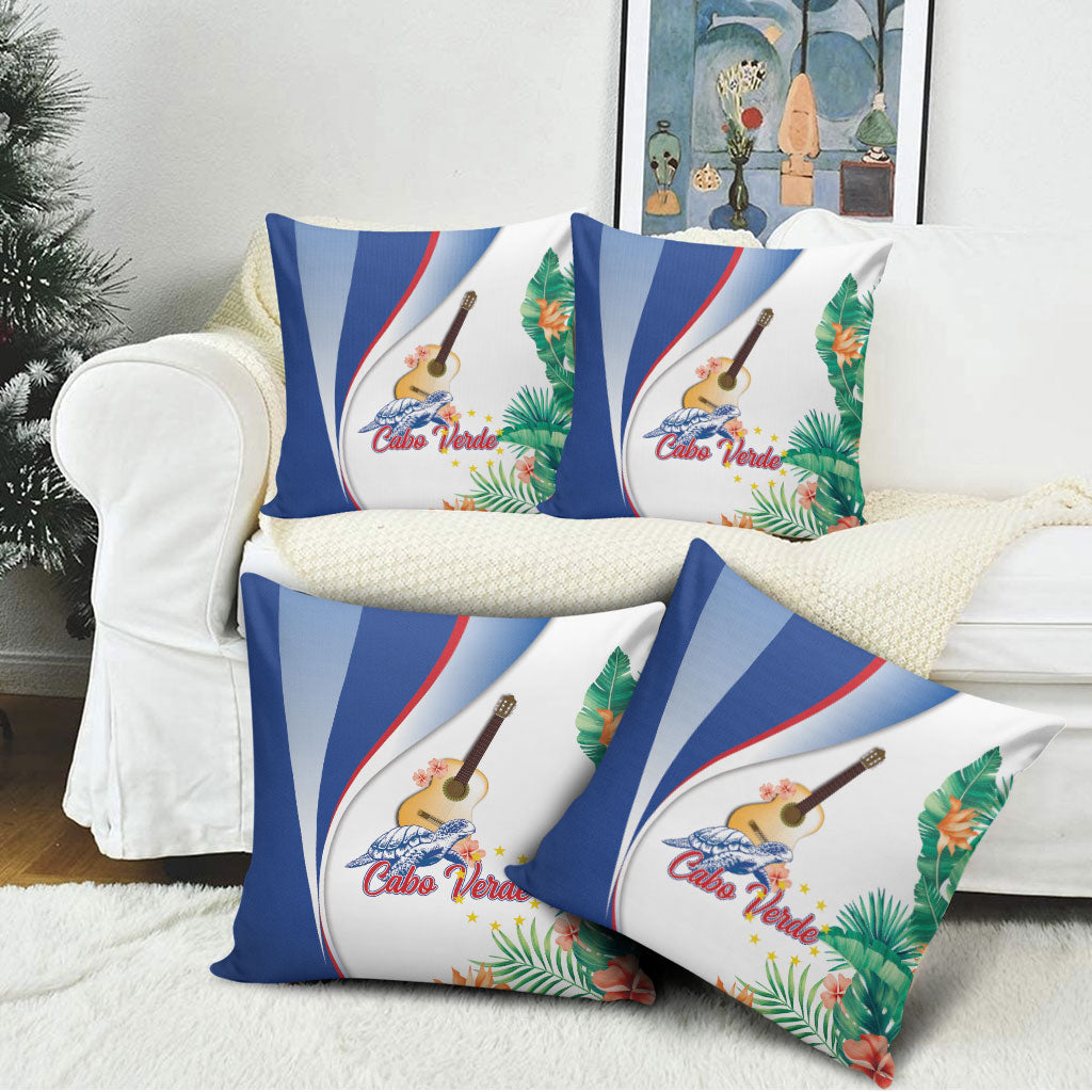 Cavaquinho Cabo Verde Pillow Cover Cape Verdean Instrument Tropical Sea Turtle
