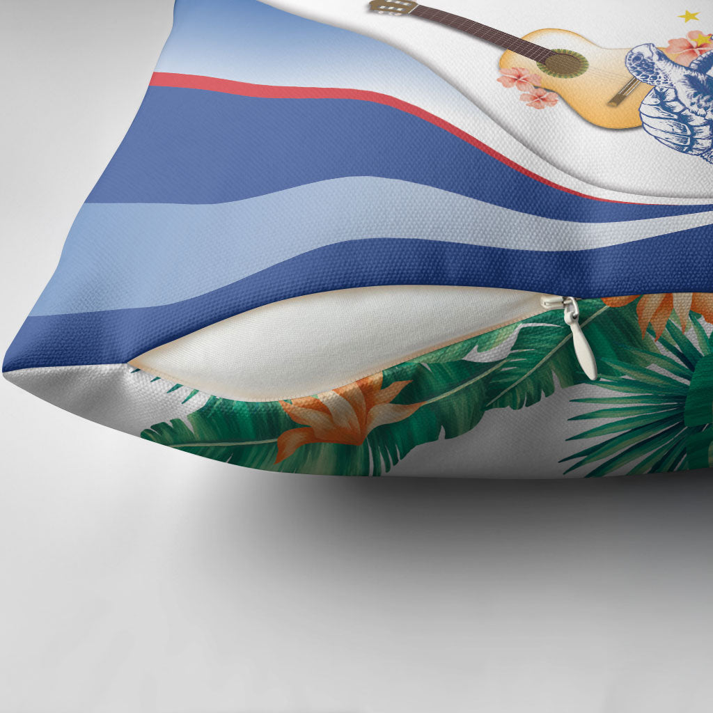 Cavaquinho Cabo Verde Pillow Cover Cape Verdean Instrument Tropical Sea Turtle