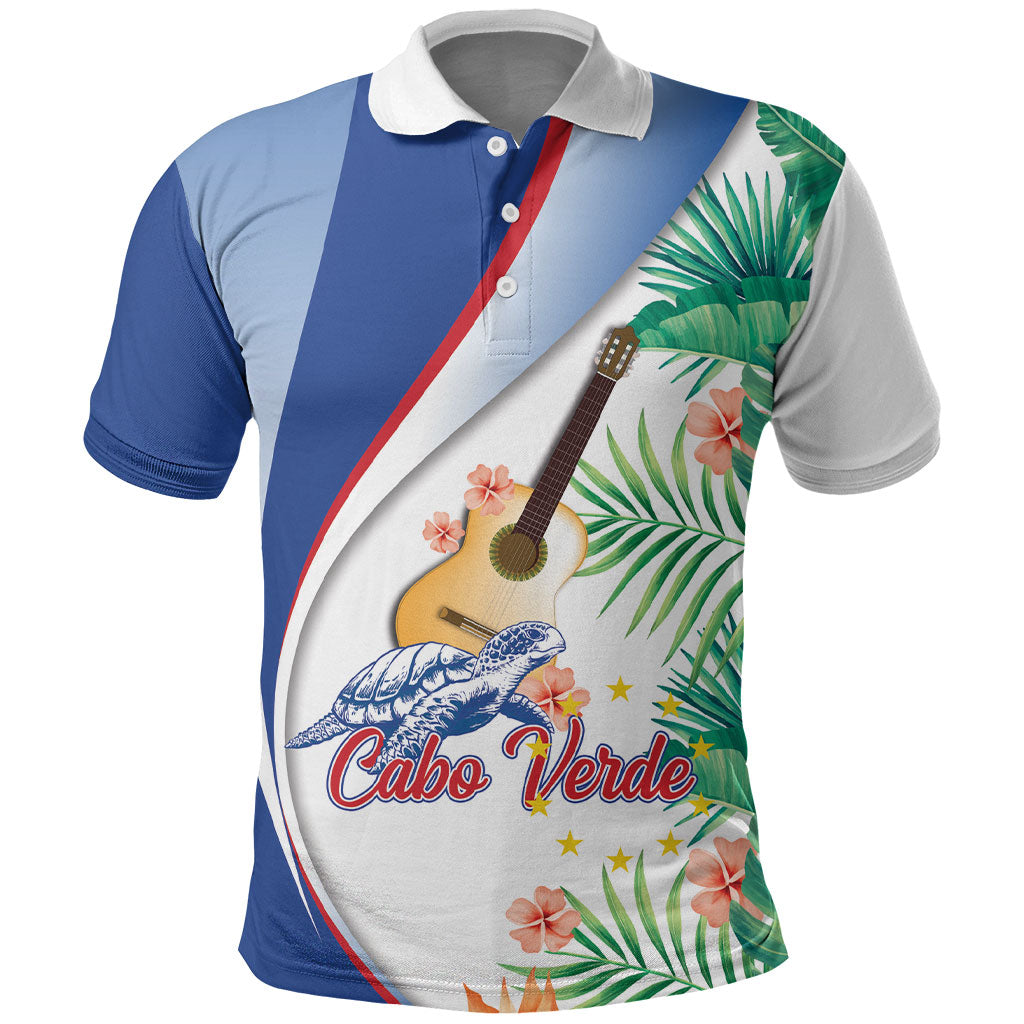 Cavaquinho Cabo Verde Polo Shirt Cape Verdean Instrument Tropical Sea Turtle
