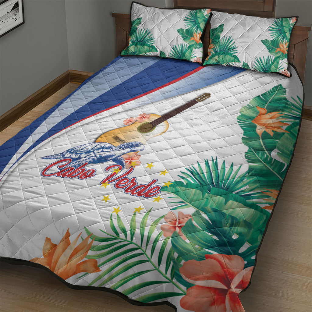 Cavaquinho Cabo Verde Quilt Bed Set Cape Verdean Instrument Tropical Sea Turtle