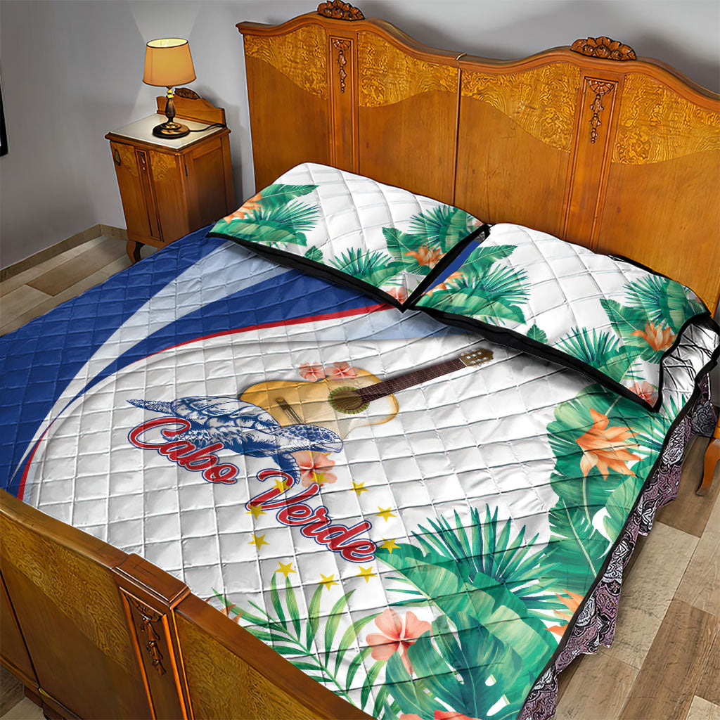 Cavaquinho Cabo Verde Quilt Bed Set Cape Verdean Instrument Tropical Sea Turtle