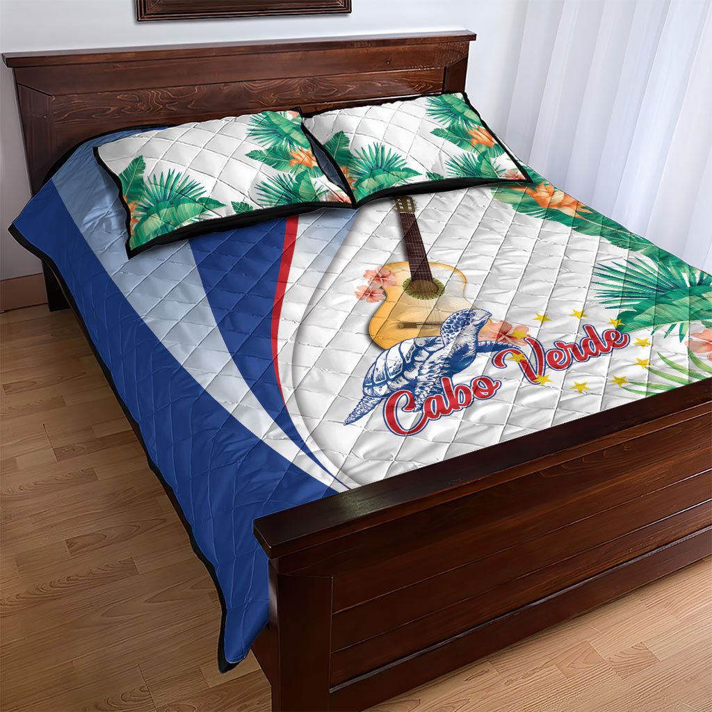Cavaquinho Cabo Verde Quilt Bed Set Cape Verdean Instrument Tropical Sea Turtle