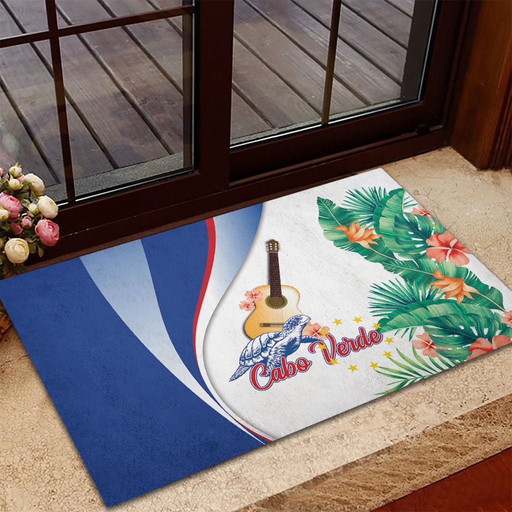 Cavaquinho Cabo Verde Rubber Doormat Cape Verdean Instrument Tropical Sea Turtle