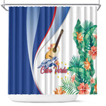Cavaquinho Cabo Verde Shower Curtain Cape Verdean Instrument Tropical Sea Turtle