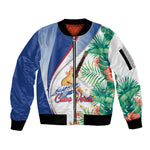 Cavaquinho Cabo Verde Sleeve Zip Bomber Jacket Cape Verdean Instrument Tropical Sea Turtle