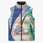 Cavaquinho Cabo Verde Sleeveless Puffer Jacket Cape Verdean Instrument Tropical Sea Turtle