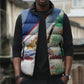 Cavaquinho Cabo Verde Sleeveless Puffer Jacket Cape Verdean Instrument Tropical Sea Turtle