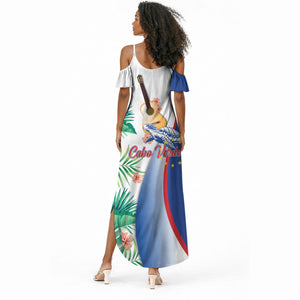 Cavaquinho Cabo Verde Summer Maxi Dress Cape Verdean Instrument Tropical Sea Turtle