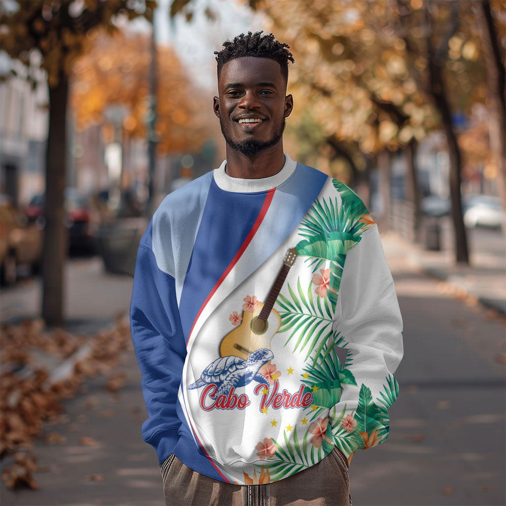Cavaquinho Cabo Verde Sweatshirt Cape Verdean Instrument Tropical Sea Turtle