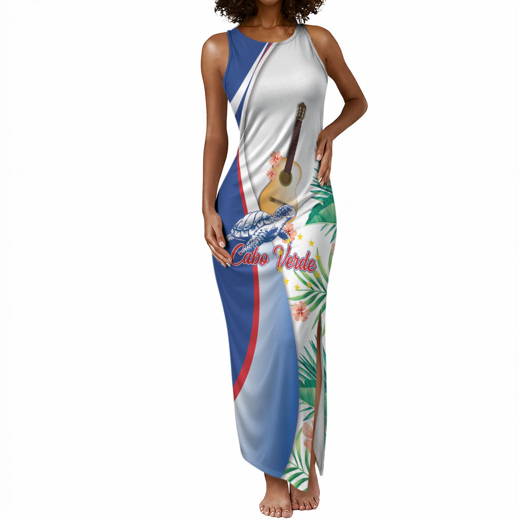 Cavaquinho Cabo Verde Tank Maxi Dress Cape Verdean Instrument Tropical Sea Turtle
