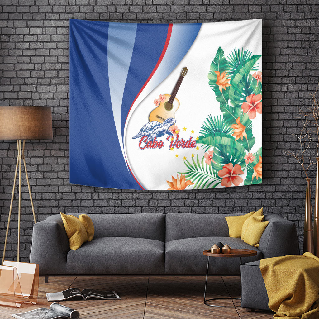Cavaquinho Cabo Verde Tapestry Cape Verdean Instrument Tropical Sea Turtle