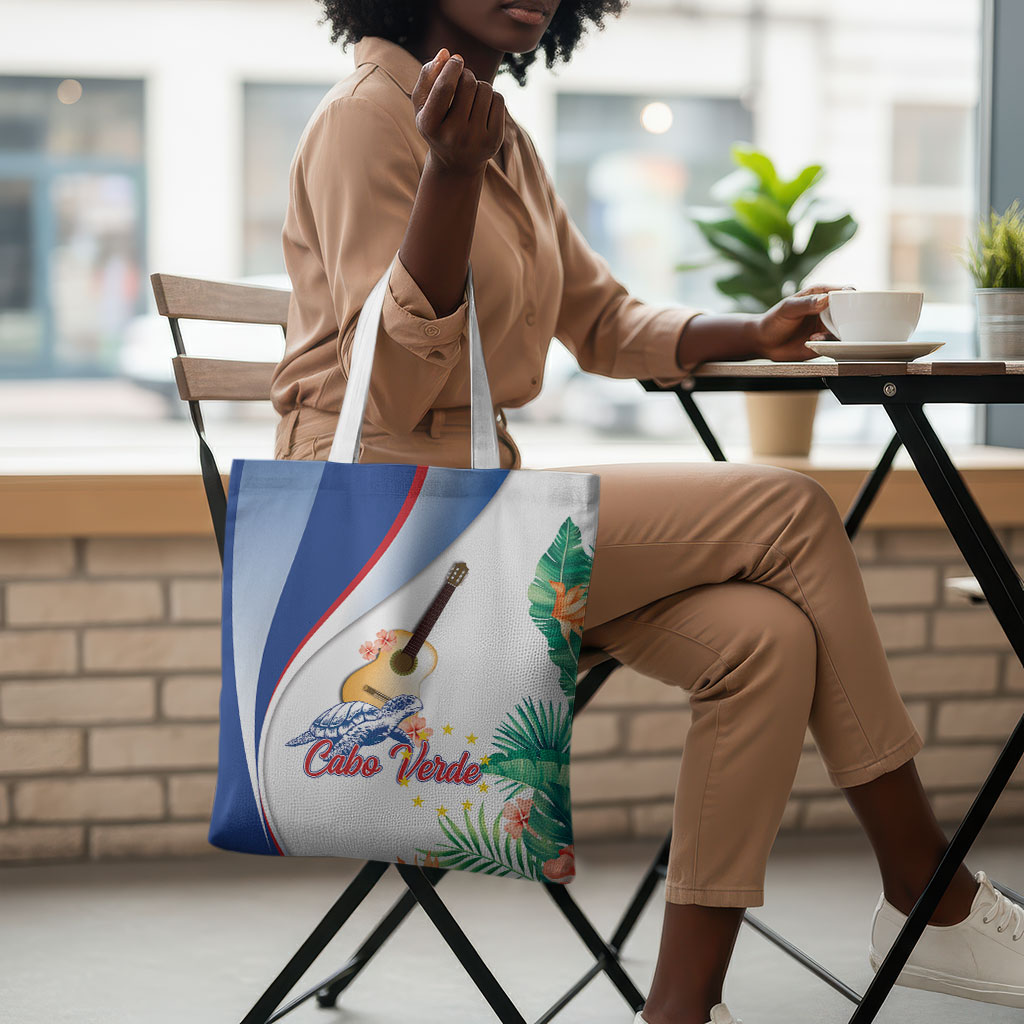Cavaquinho Cabo Verde Tote Bag Cape Verdean Instrument Tropical Sea Turtle