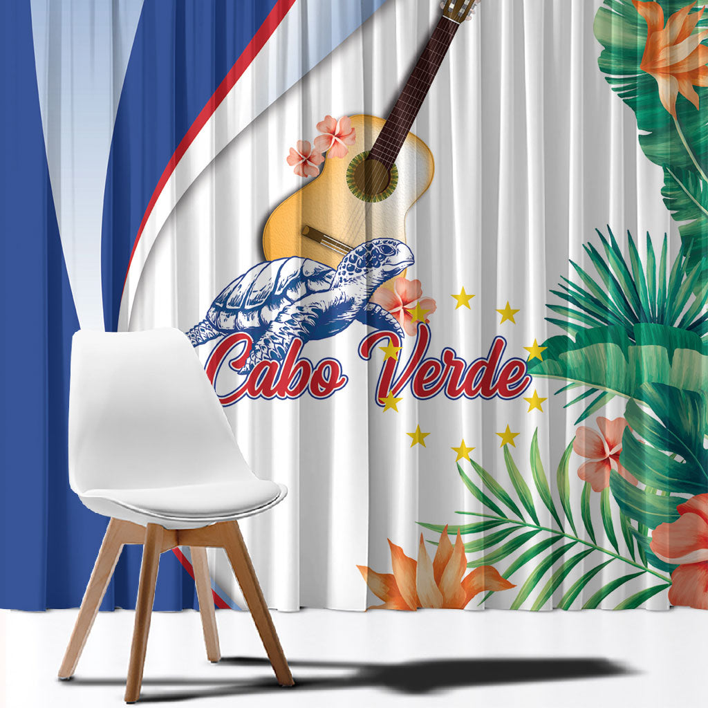 Cavaquinho Cabo Verde Window Curtain Cape Verdean Instrument Tropical Sea Turtle