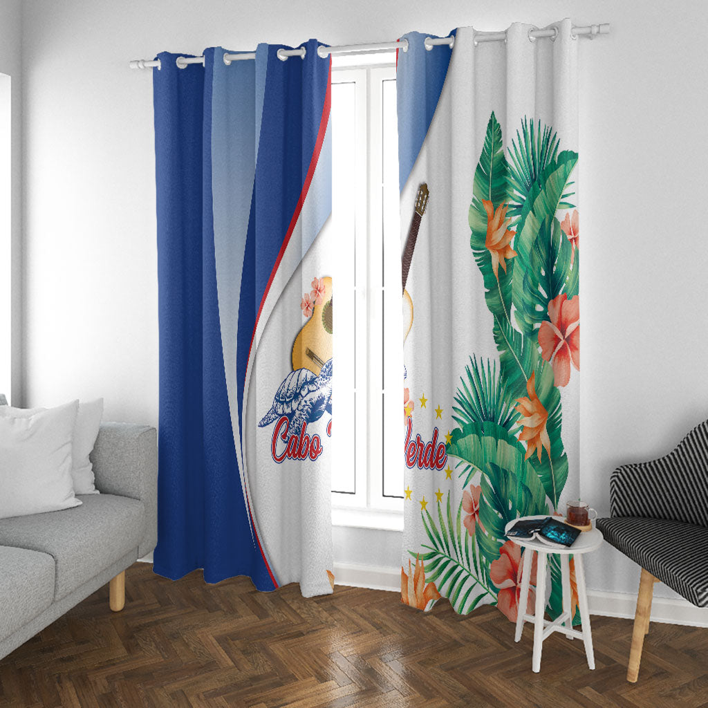 Cavaquinho Cabo Verde Window Curtain Cape Verdean Instrument Tropical Sea Turtle