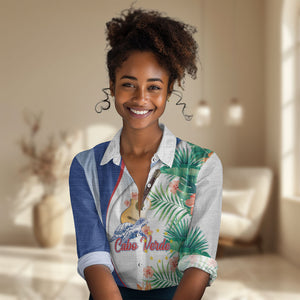 Cavaquinho Cabo Verde Women Casual Shirt Cape Verdean Instrument Tropical Sea Turtle