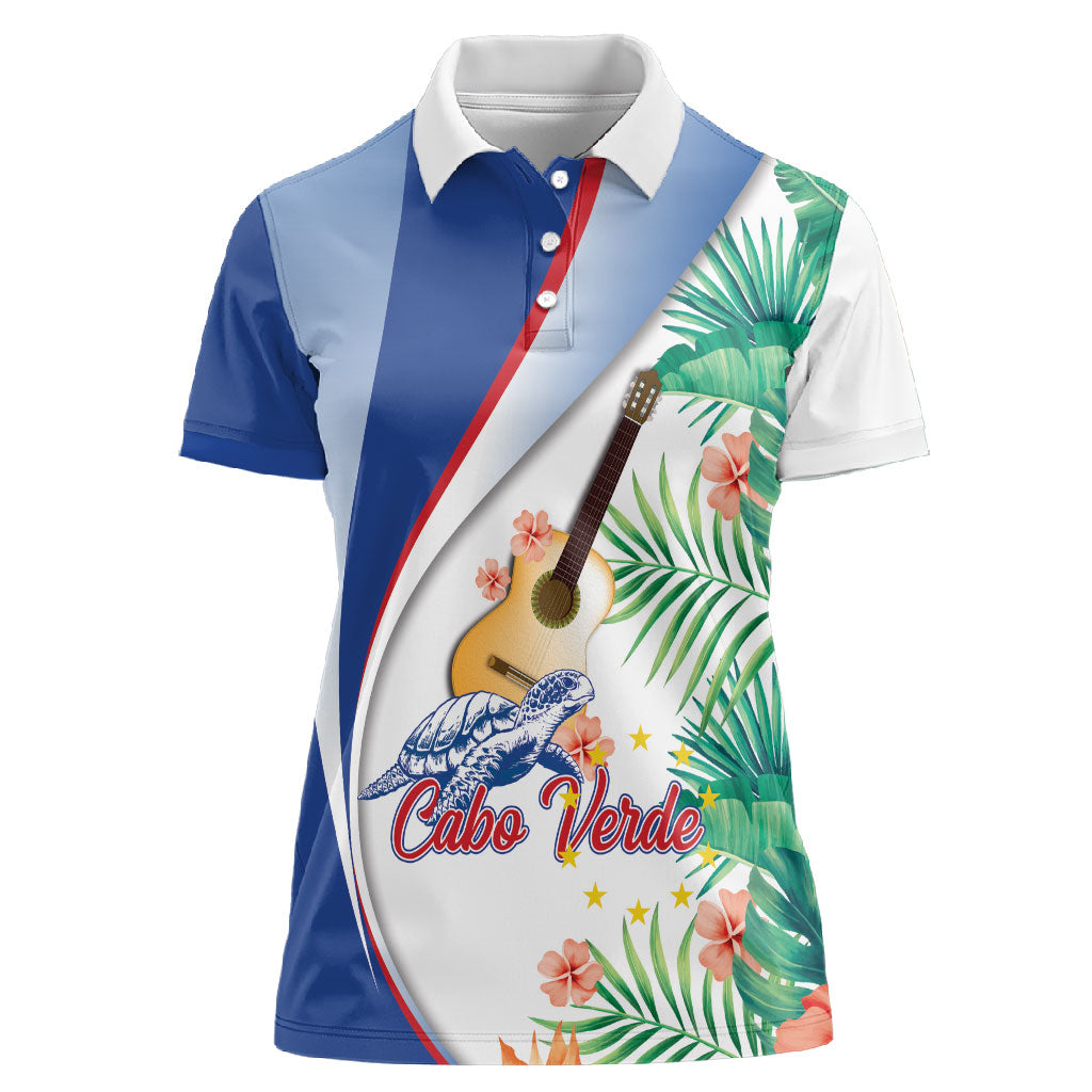 Cavaquinho Cabo Verde Women Polo Shirt Cape Verdean Instrument Tropical Sea Turtle