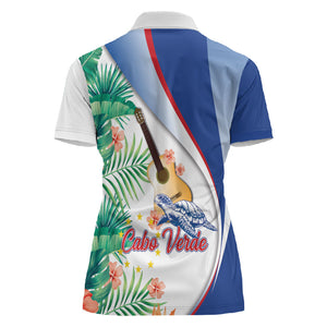 Cavaquinho Cabo Verde Women Polo Shirt Cape Verdean Instrument Tropical Sea Turtle