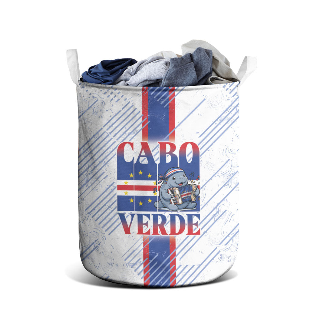 Accordion Gaita Cabo Verde Laundry Basket Cape Verdean Instrument Cute Manatee