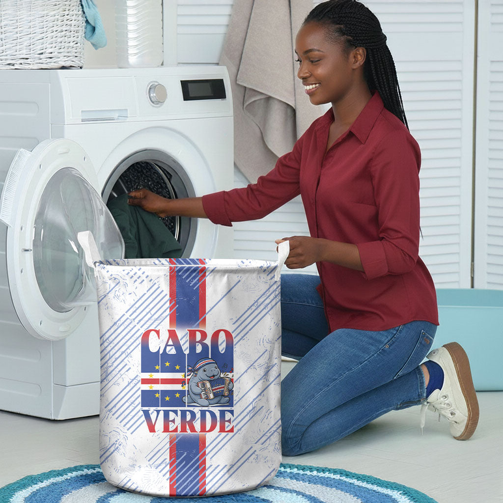 Accordion Gaita Cabo Verde Laundry Basket Cape Verdean Instrument Cute Manatee