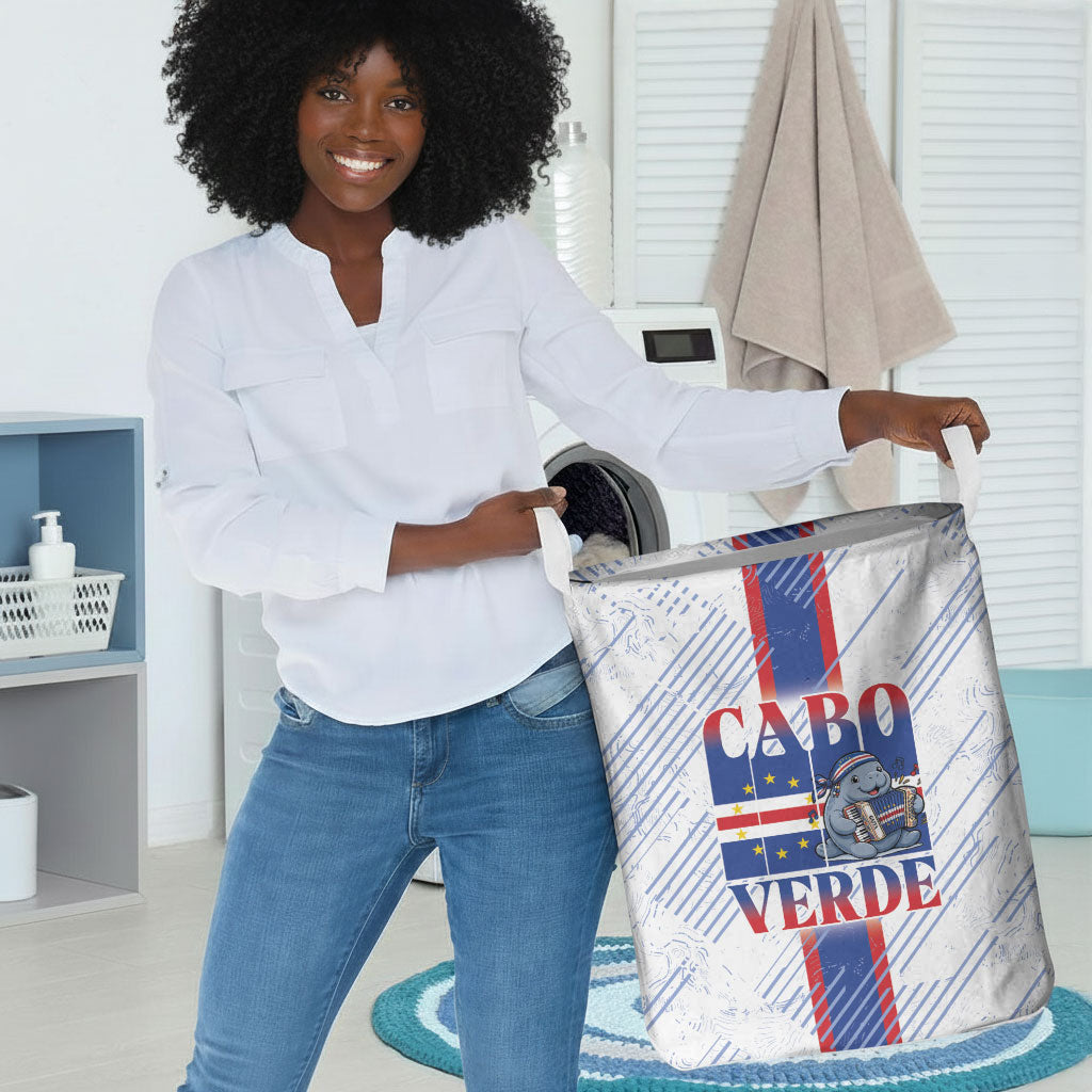 Accordion Gaita Cabo Verde Laundry Basket Cape Verdean Instrument Cute Manatee