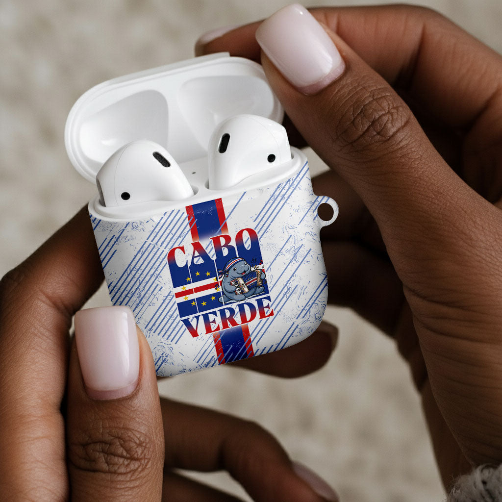 Accordion Gaita Cabo Verde AirPods Case Cape Verdean Instrument Cute Manatee