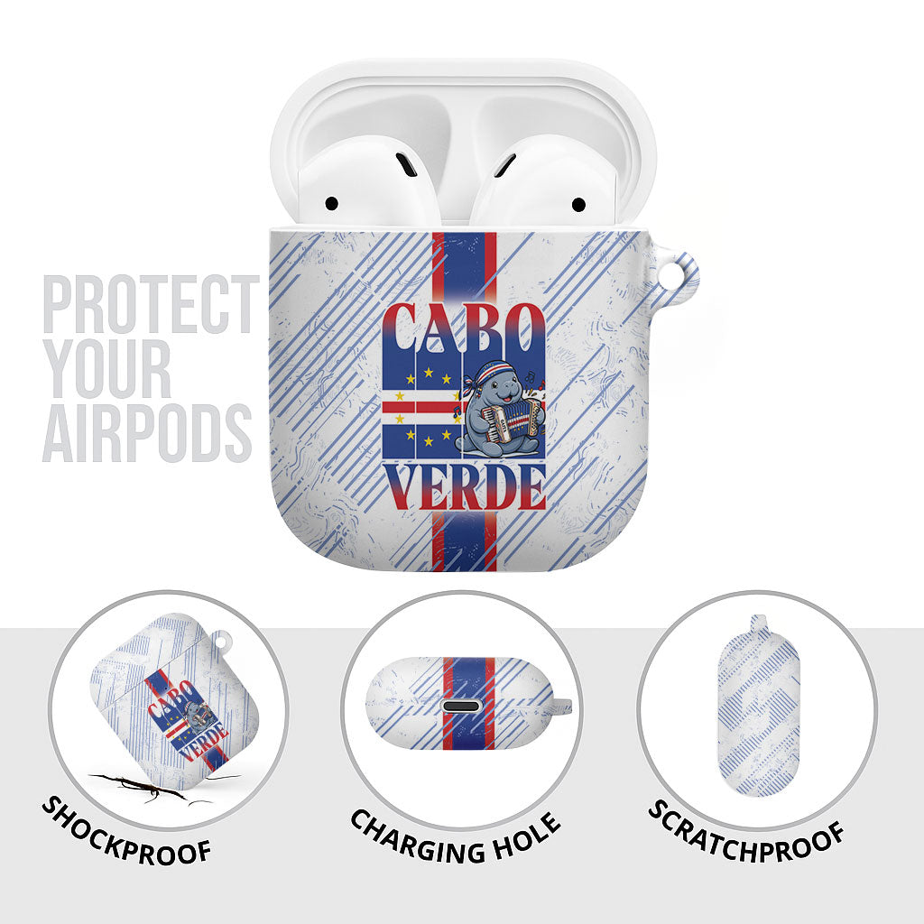 Accordion Gaita Cabo Verde AirPods Case Cape Verdean Instrument Cute Manatee