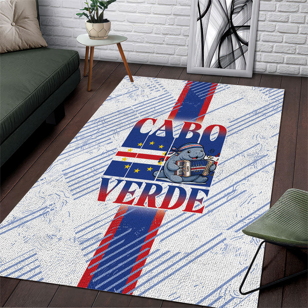 Accordion Gaita Cabo Verde Area Rug Cape Verdean Instrument Cute Manatee