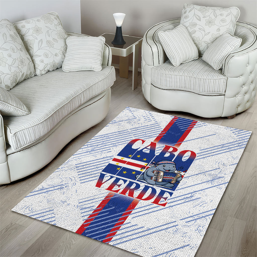 Accordion Gaita Cabo Verde Area Rug Cape Verdean Instrument Cute Manatee