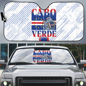 Accordion Gaita Cabo Verde Auto Sun Shade Cape Verdean Instrument Cute Manatee