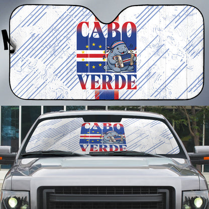 Accordion Gaita Cabo Verde Auto Sun Shade Cape Verdean Instrument Cute Manatee