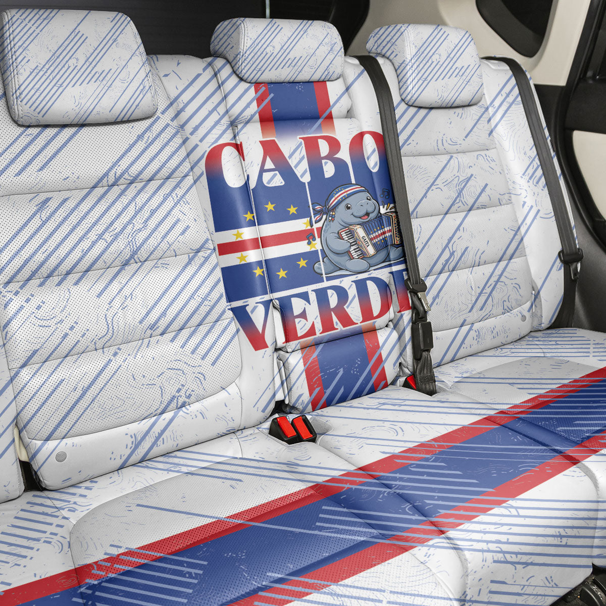 Accordion Gaita Cabo Verde Back Car Seat Cover Cape Verdean Instrument Cute Manatee