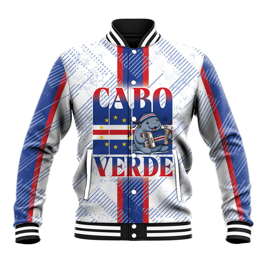 Accordion Gaita Cabo Verde Baseball Jacket Cape Verdean Instrument Cute Manatee