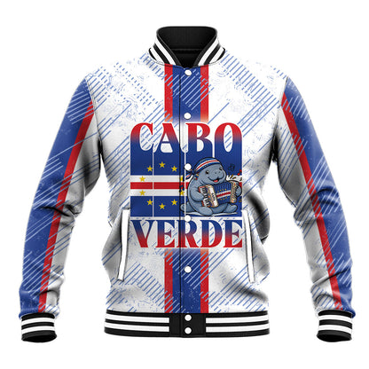 Accordion Gaita Cabo Verde Baseball Jacket Cape Verdean Instrument Cute Manatee
