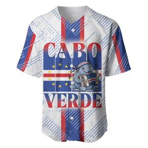 Accordion Gaita Cabo Verde Baseball Jersey Cape Verdean Instrument Cute Manatee