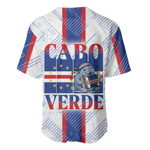 Accordion Gaita Cabo Verde Baseball Jersey Cape Verdean Instrument Cute Manatee