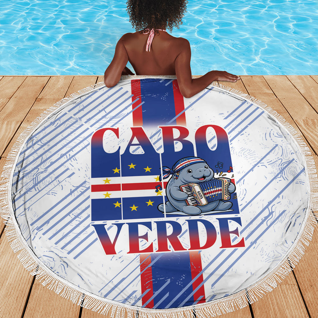 Accordion Gaita Cabo Verde Beach Blanket Cape Verdean Instrument Cute Manatee