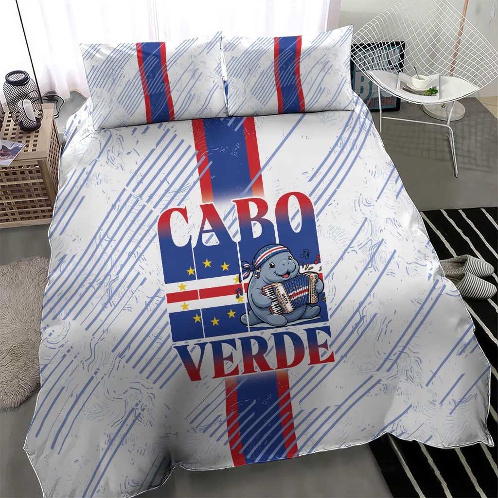 Accordion Gaita Cabo Verde Bedding Set Cape Verdean Instrument Cute Manatee
