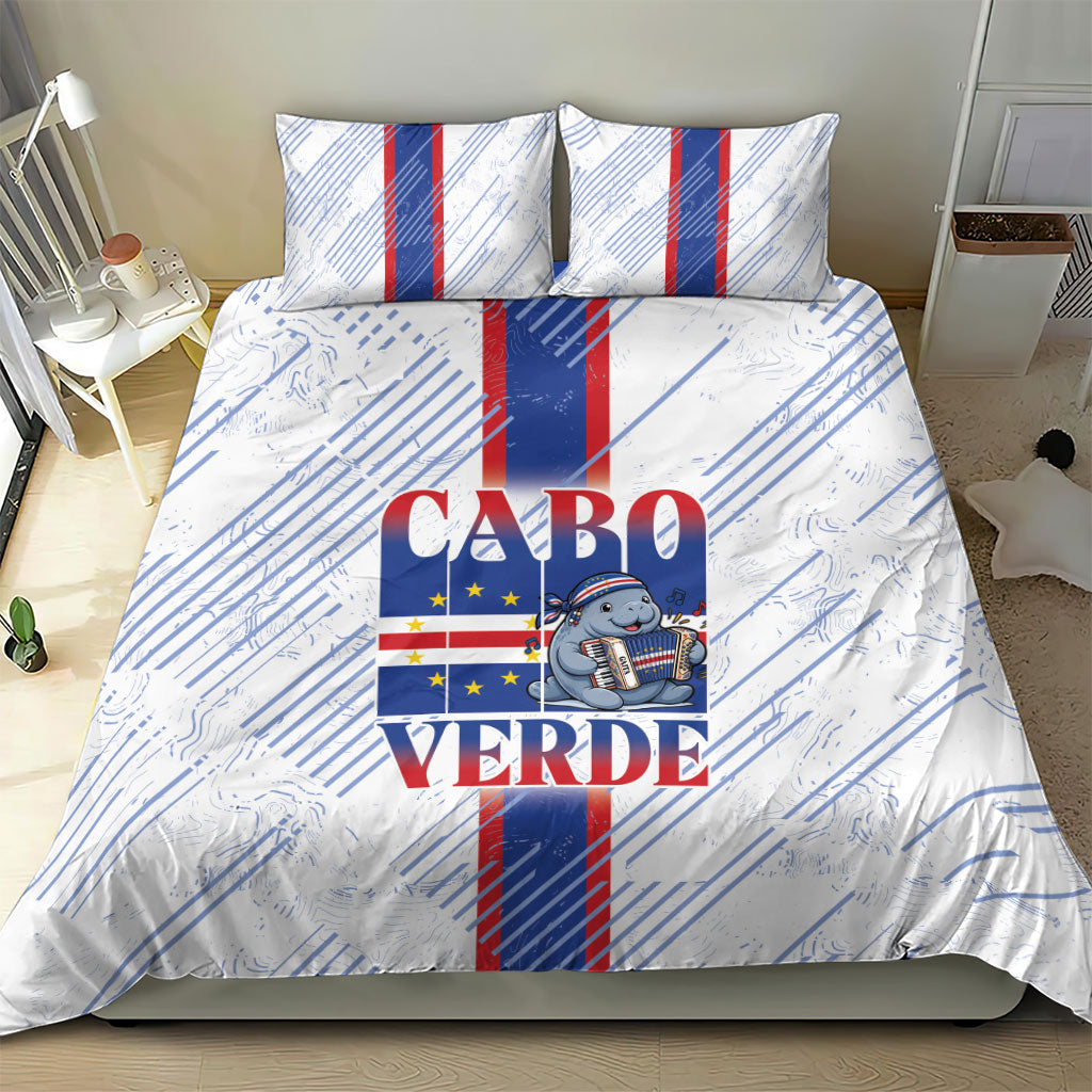 Accordion Gaita Cabo Verde Bedding Set Cape Verdean Instrument Cute Manatee