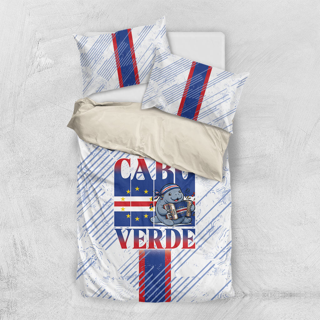 Accordion Gaita Cabo Verde Bedding Set Cape Verdean Instrument Cute Manatee