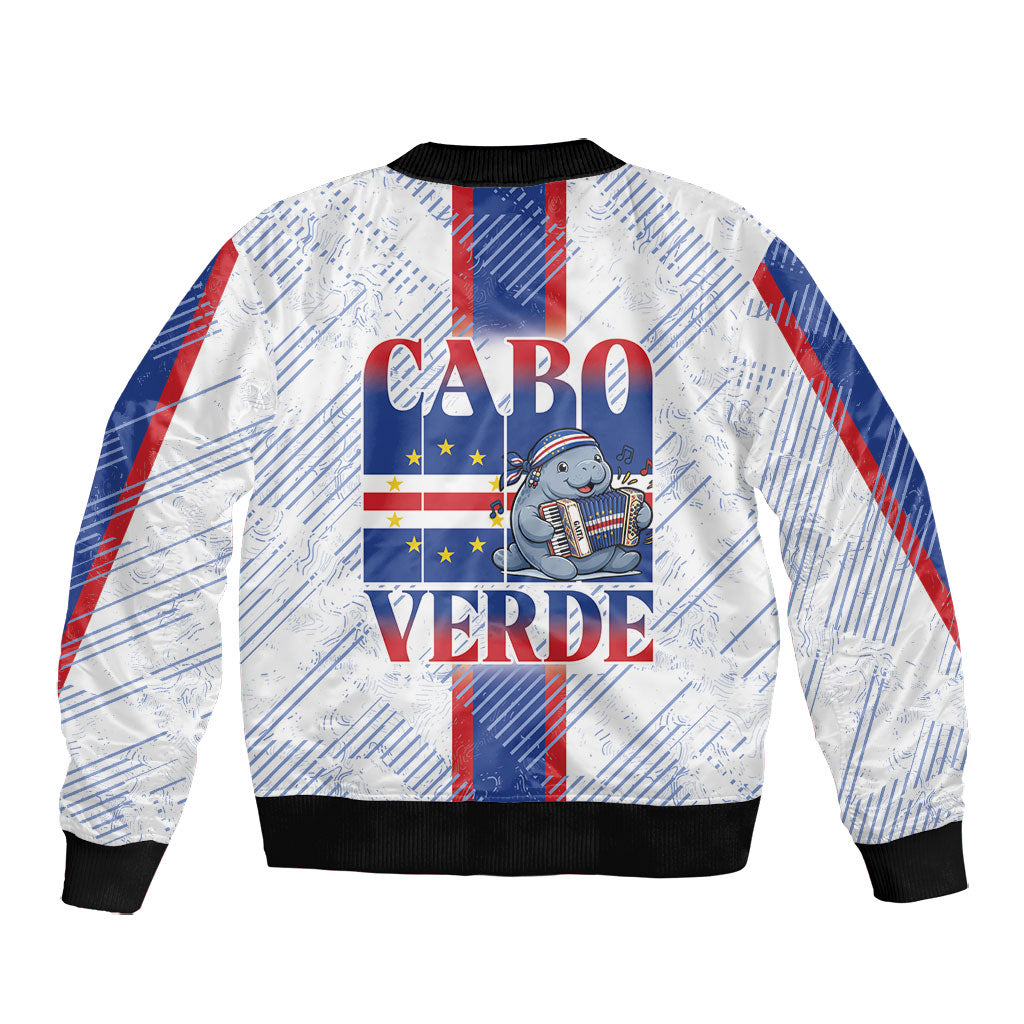 Accordion Gaita Cabo Verde Bomber Jacket Cape Verdean Instrument Cute Manatee