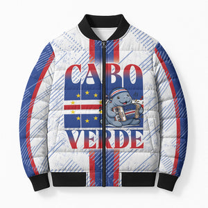 Accordion Gaita Cabo Verde Bomber Puffer Jacket Cape Verdean Instrument Cute Manatee