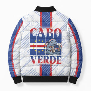 Accordion Gaita Cabo Verde Bomber Puffer Jacket Cape Verdean Instrument Cute Manatee