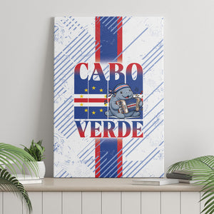 Accordion Gaita Cabo Verde Canvas Wall Art Cape Verdean Instrument Cute Manatee